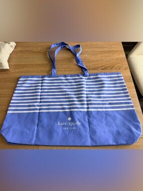 kate spade Blue and White Striped Tote